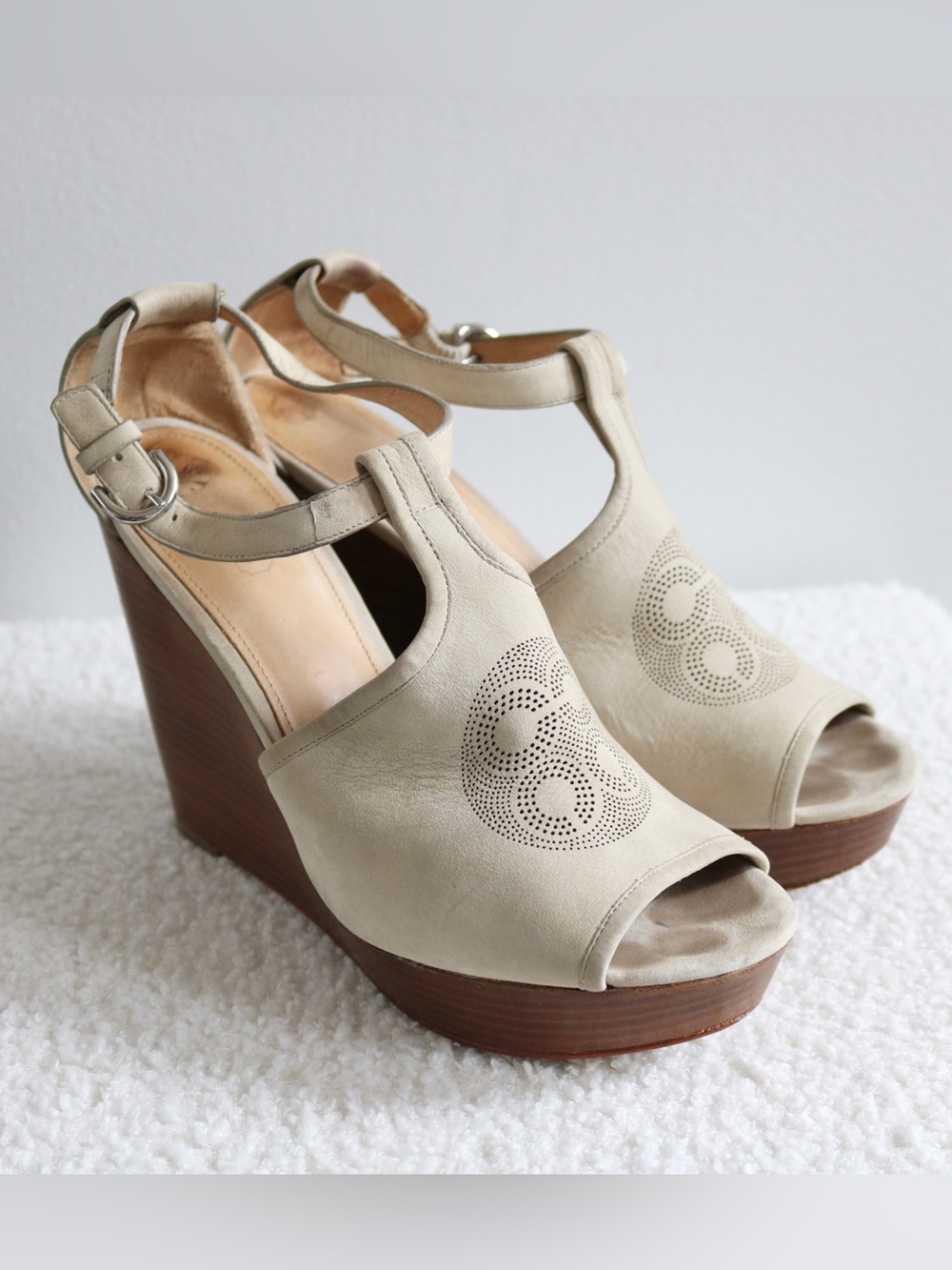 Y2K Vintage Coach Suede Platform Juday Wedges Size 8.5